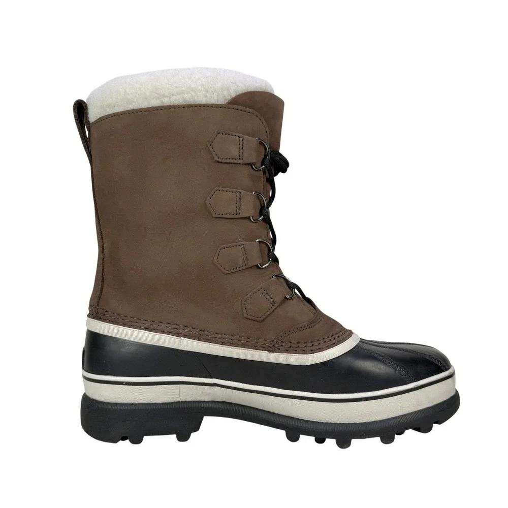 Sorel Caribou Winter Snow Boots Mens 11.5 Brown Nubuck Leather WP Insulated
